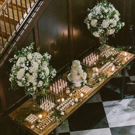 Oxford Exchange Wedding, Oxford Wedding, Oxford Exchange, Black And White Wedding Theme, White Wedding Theme, Dessert Bar, Magical Wedding, Detail Shots, Wedding Bar