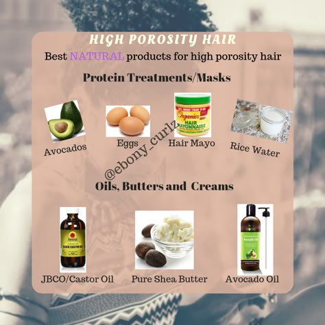 6 Natural products for your high porosity hair! @ebony_curlz High Porosity Hair Regimen, Natural Hair Care Routine, Curly Hair Natural, Bantu Knot Out, Diy Hair Mask For Dry Hair, Avocado Hair Mask, Natural Hair Routine, High Porosity Hair, Natural Hair Growth Tips