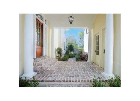 Can I Whitewash a Concrete Paver Patio ? Concrete Paver Patio, Brick Porch, Brick Patterns Patio, Easy Patio, Brick Steps, Brick Patio, Brick Walkway, White Wash Brick, Patio Flooring