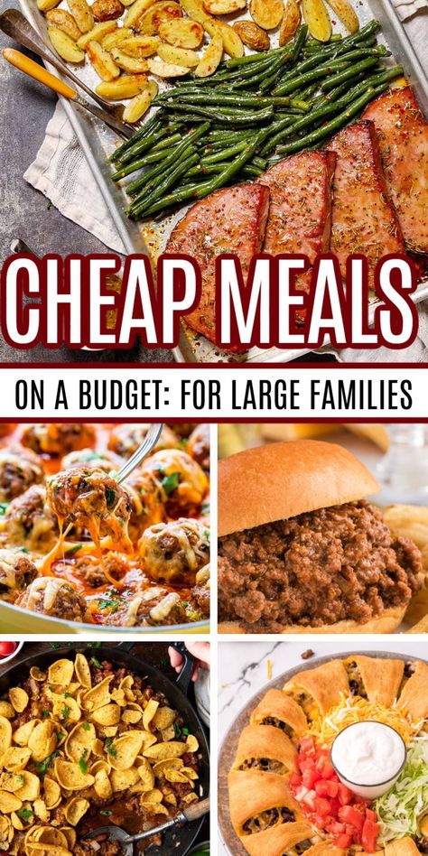 Cheap And Easy Dinner Ideas Families, Cheap Large Family Meals, Budget Meals For Large Families, Budget Friendly Meals Families, Extremely Cheap Meals, Feeding Large Family, Meals For Large Families, Cheap Healthy Lunch, Cheap Dinners For A Family