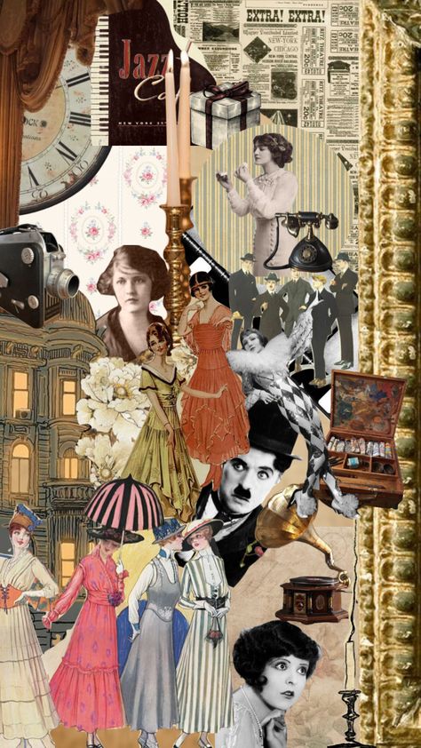 1910s 1900s Fashion Aesthetic, 1910 Aesthetic, 1910s Aesthetic, 1990 Aesthetic, 1910s Fashion, Fashion Collage, Fashion History, Scrapbook Paper, Art Journal