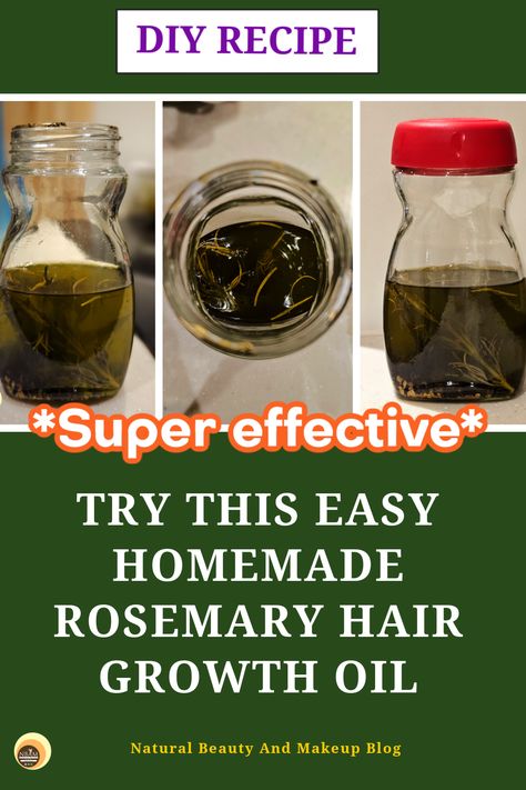 Try this easy homemade natural Rosemary hair growth oil DIY recipe for stronger, faster, longer hair. Rosemary hair oil benefits & use. How to make natural rosemary hair oil at home easily with simple ingredients. Does this homemade hair oil stop hair loss/fall? Find all your answers on Natural Beauty And Makeup blog. How To Make Homemade Hair Growth Oil, Hair Growth Serum At Home, Hair Growth Oil Recipe For Natural Hair, How To Make Rosemary Oil For Hair Growth, Rosemary For Hair Growth Diy, Rosemary Hair Oil Recipe, Diy Rosemary Oil For Hair, Rosemary Oil For Hair Growth Diy, Diy Hair Oil For Hair Growth