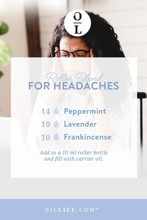 Migraine Essential Oil Blend, Headache Essential Oil Roller, Oils For Headaches, Essential Oils For Migraines, Essential Oil Blends Roller, Joy Essential Oil, Essential Oil Roller Bottle Recipes, Essential Oil Combinations, For Headaches