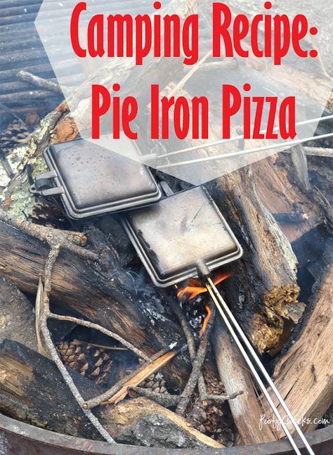 Camping Recipe - Pie Iron Pizza Pudgy Pie Recipes, Pie Iron Cooking, Campfire Pies, Pudgy Pie, Campfire Pizza, Mountain Pies, Pie Iron Recipes, Pie Iron, Iron Recipes