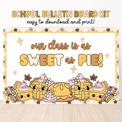 Thanksgiving Bulletin Board Kit, Sweet as Pie, Easy Holiday Classroom Decorations, Christian Sunday School Decor, Fall Bulletin Board Kit Sweet As Pie Bulletin Board, Thanksgiving Classroom Decor, Holiday Classroom Decorations, Thanksgiving Bulletin Board, Kindergarten Bulletin Boards, Thanksgiving Bulletin Boards, Sunday School Decorations, Fall Bulletin Board, Thanksgiving School