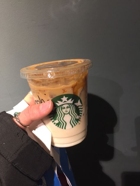 Starbucks  Iced caramel macchiato ☕️ Iced Caramel Macchiato, Starbucks Aesthetic, Ice Caramel Macchiato, Caramel Macchiato, Starbucks Iced, Caramel, Coffee, Tableware, Quick Saves