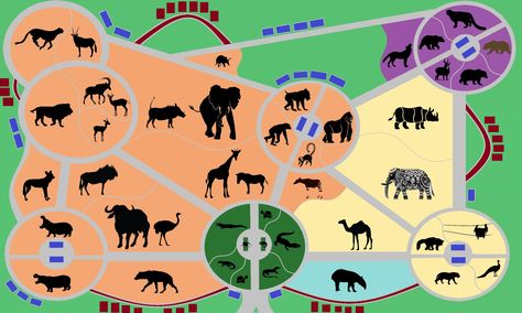 Zoo Layout Design | Frontier Forums Planet Zoo Layout, Zoo Layout, Zoo Map, Zoo Architecture, Map Layout, Zoo Ideas, Terrain Map, Wake Ideas, List Of Animals