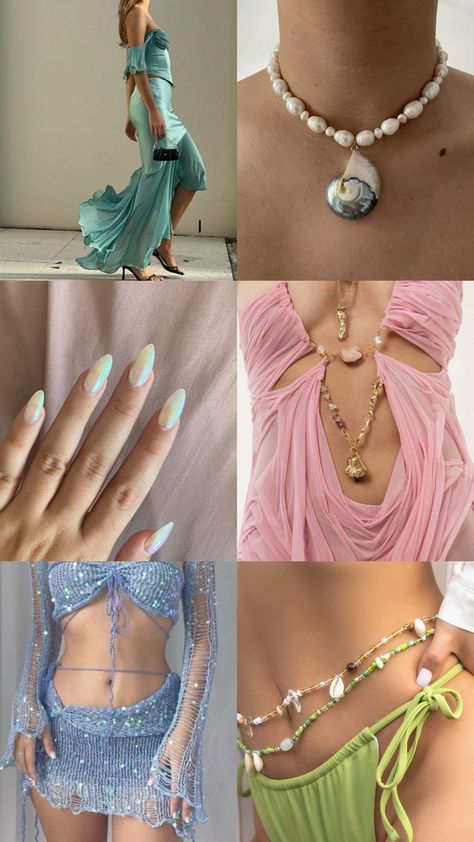 Purple Mermaid Outfit, Coquette Mermaid Outfit, Mermaid Swimsuit Aesthetic, Mermaid Jewellery Aesthetic, Mermaid Outfit Inspiration, Mermaidcore Outfit Aesthetic, Sea Witch Aesthetic Fashion, Ocean Aesthetic Fashion, Modern Mermaid Aesthetic Outfit