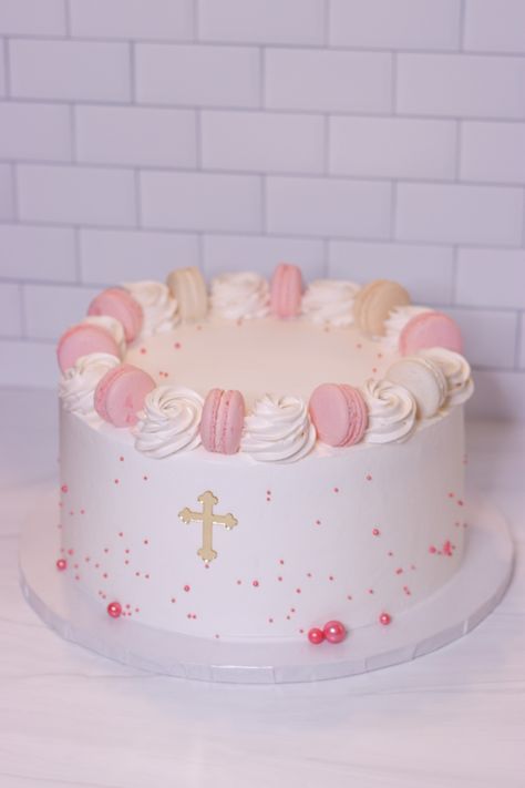 Minimalist Baptismal Cake, Cake Baking Aesthetic, Baptismal Cake, Baking Aesthetic, Aesthetic Cake, Baptism Cake, Christening Cake, 12th Birthday, Cake Baking