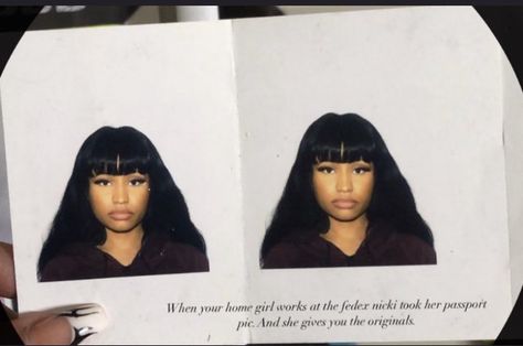 Passport Photo, Nicki Minaj, Black Women, Hair, On Instagram, Instagram, Black