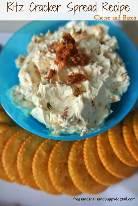 Ritz Cracker Spread Recipe ~ Cheese and Bacon - FSPDT Ritz Cracker Recipes Appetizers, Cracker Spread Recipe, Cracker Spread, Crackers Appetizers, Ritz Cracker Recipes, Cheese Spread Recipes, Cracker Dip, Crackers Recipe, Ritz Cracker