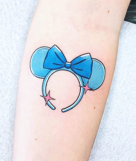 Mickey Ear Tattoo, Mickey And Minnie Tattoo, Disney Tattoos Ariel, Tiny Disney Tattoo, Disney Characters Tattoos, Matching Disney Tattoos, Ears Tattoo, Mickey And Minnie Tattoos, Minnie Tattoo