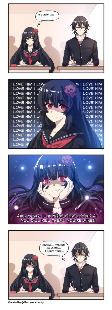 Yandere x Yandere - 9GAG Yandere Characters Anime, Yandere X Yandere, Yandere Comic, Yandere Couple, Yandere Love, Yandere Art, Yandere Girl, Yandere Manga, رعب نفسي