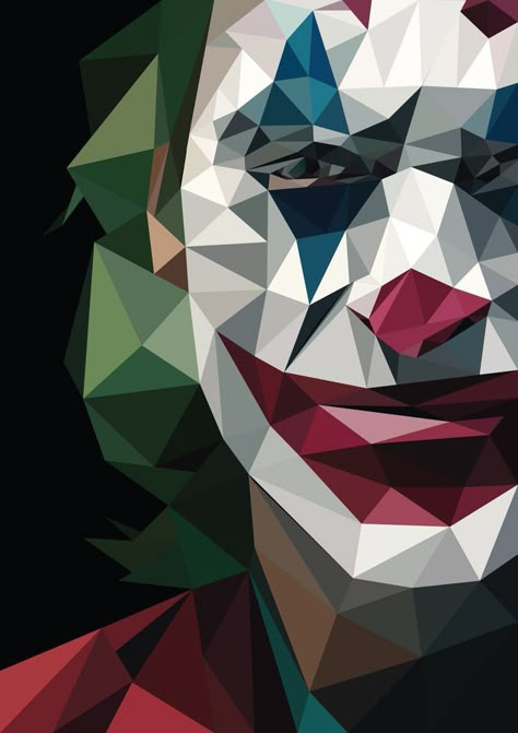 Triangle Composition, Lowpoly Art, The Joker Illustration, Hulk Art, Polygon Art, Triangle Art, Poly Art, Low Poly Art, Female Art Painting