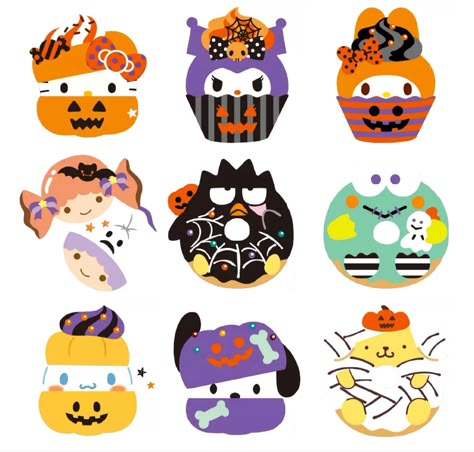 Halloween Sanrio, Sanrio Halloween, Halloween Hello Kitty, Moldes Halloween, Paper Doll Printable Templates, Easy Disney Drawings, Hello Kitty Characters, Hello Kitty Cake, Fun Crafts To Do