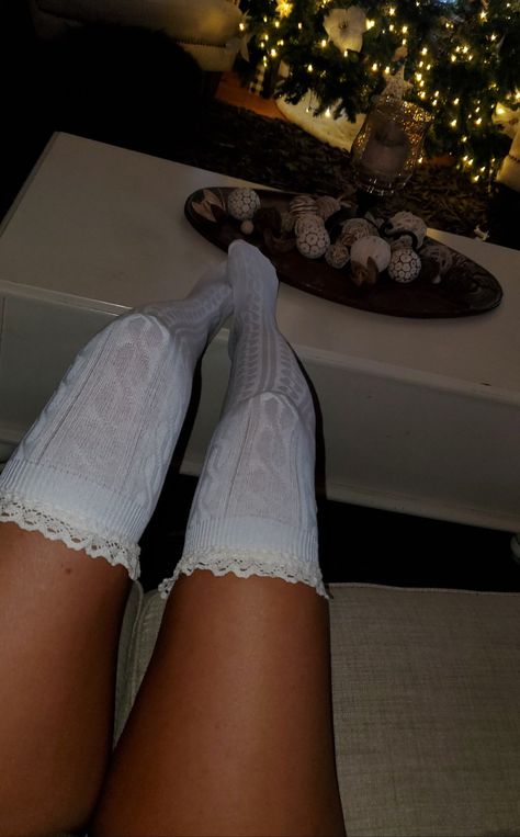 Over Knee Socks Outfit, Knee Socks Aesthetic, Thigh High Socks Aesthetic, High Socks Aesthetic, Thigh High Socks Outfit, Girly Essentials, Girls Knee Socks, High Socks Outfits, Socks Aesthetic