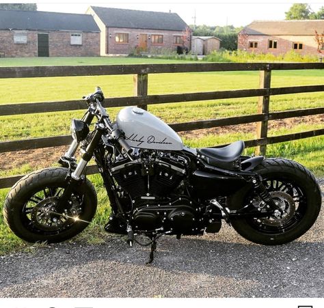 grey Fat WELL American Bobber Motorcycle, Xjr 1300, Hd Sportster, Harley Davidson Sportster 883, Sportster Bobber, Custom Sportster, Harley Bobber, Bobber Bikes, Harley Bikes