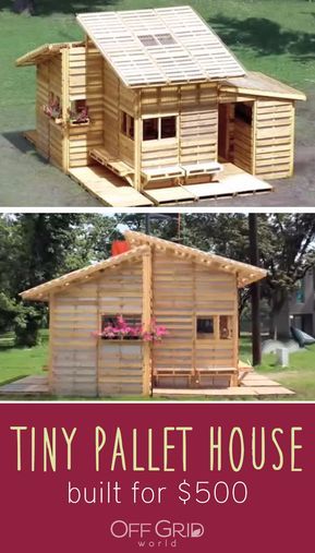 Tiny Pallet House, Pallet Homes Houses, Wood Pallet House, Tiny House Pallets, Pallet House Plans How To Build, Pallet House Ideas, Diy Pallet House, House Made Of Pallets, Shed Made From Pallets