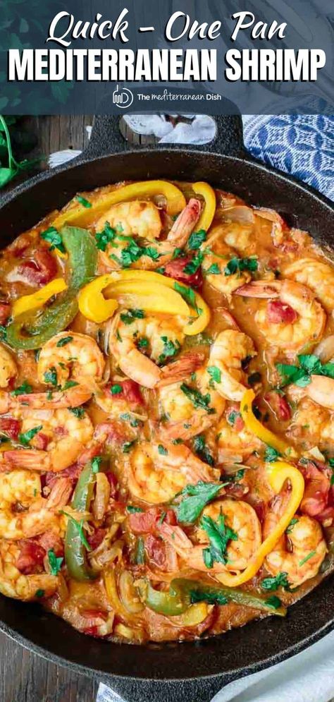 Best Shrimp Recipe, Mediterranean Shrimp Recipe, Mediterranean Shrimp, Lasagna Dinner, Olive Oil Sauce, Best Shrimp Recipes, Mediterranean Diet Recipes Dinners, Mediterranean Meals, Dinner Vegan