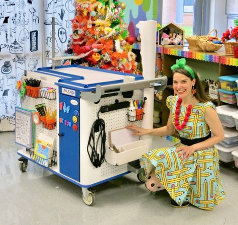 Cassie Stephens: I Designed a Mobile Classroom (with a whole lotta help!) Mobile Classroom, Memory Care Activities, Elementary Art Teacher, Cassie Stephens, Metal Pegboard, Document Camera, Outfit Photos, Memory Care, Teacher Blogs