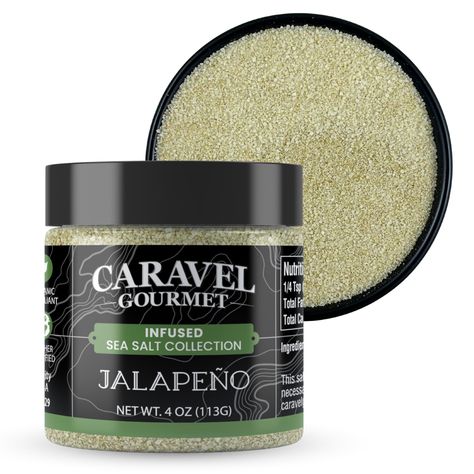 PRICES MAY VARY. Flavorful Jalapeno Salt: A delicious blend of jalapeno and sea salt that is not too spicy. It will add just enough flavor to make authentic Mexican cuisine without buning off taste buds. Simple, Clean, Delicious Ingredients: This gourmet salt contains only pure ingredients: natural sea salt, and jalapeno. That's it. This incredible seasoning is one of our favorites, and adds wonderful, savory flavor to any meal. More Flavor, Less Sodium: All-Natural Sea Salts are superior to com Jalapeno Salt, Salt Substitute, Finishing Salt, Jalapeno Pepper, Gourmet Salt, No Gluten, Spices And Seasonings, Authentic Mexican, Stuffed Jalapeno Peppers