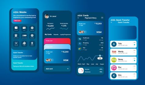 Bank App Ui, Aba Bank, Banking App, Family Cards, Quick Money, Graphing Calculator, App Ui, Calculator, I Card