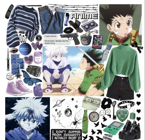 Anime Character Style Outfit, Killua Outfits Inspired, Hxh Inspired Outfits, Hxh Outfits Ideas Oc, Killua Fashion, Gon Outfits Hxh, Hunter X Hunter Clothes, Nyc Travel Outfit, Hunter Outfit