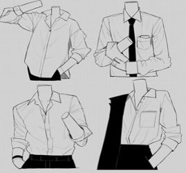 Button Up Shirt Outfit Drawing, Button Shirt Reference Drawing, Button Shirt Reference, Drawing Button Up Shirt, How To Draw Button Up Shirt, Button Down Shirt Drawing, Unbuttoned Shirt Reference, How To Draw Collared Shirts, Collared Shirt Reference