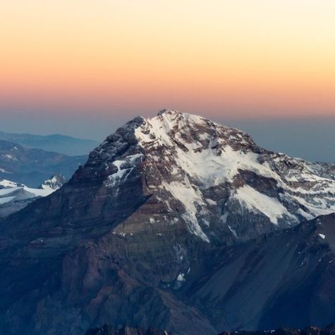 Aconcagua is the highest mountain in the Americas on the Chile to Argentina border. Seven Summits, Bus Ride, Before Sunrise, Day Hike, South America, The Mountain, Mount Everest, Climbing, Columbia