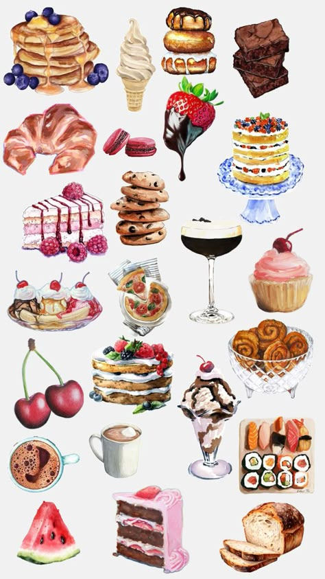 Yummy Sticker, Little Things To Draw, Halloween Stickers Printable, Cooking Stickers, Scrapbook Cutouts, Inspo Wallpaper, Homemade Recipe Books, Easy Disney Drawings, Retro Packaging