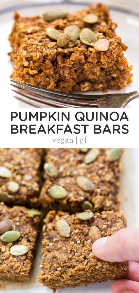 Quinoa Breakfast Bars, Quinoa Recipes Breakfast, Pumpkin Quinoa, Fasting Recipes, Complex Carbs, Quinoa Breakfast, Simply Quinoa, Flax Seed Recipes, Fall Breakfast