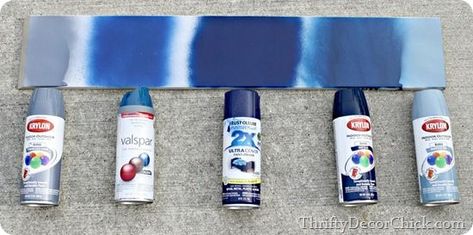 blue spray paints - comparing colours and coverage Spray Painting Wood Furniture, Spray Paint Furniture, Blue Spray Paint, Spray Paint Colors, Thrifty Decor Chick, Painting Wood Furniture, Spray Paint Cans, Thrifty Decor, Spray Paints