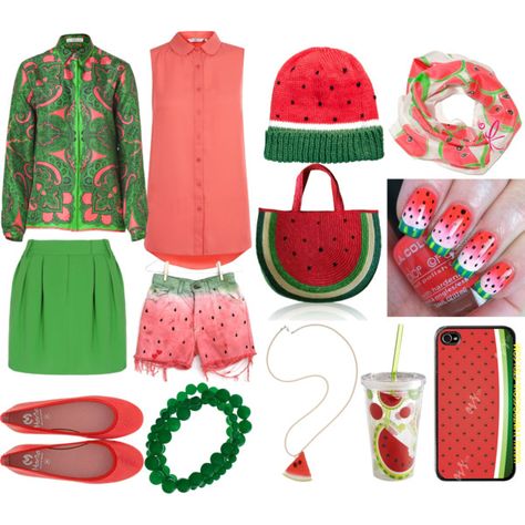 "Watermelon" by lanka-koval on Polyvore with Laurelena Scarves #Scarves #Laurelena Scarves #Silk #watermelon #red Watermelon Clothes, Watermelon Outfit, Watermelon Theme, Watermelon Red, Flatlay Styling, Clothes Aesthetic, Watermelon, Streetwear Brands, Gucci