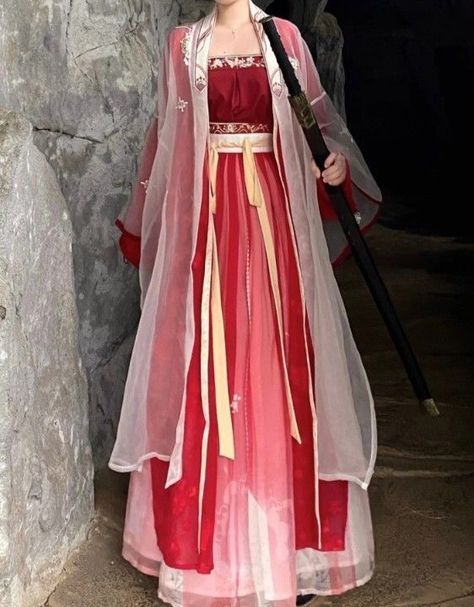 Loose Dress Outfit, Chinese Fancy Dress, Traditional Asian Dress, Ancient Chinese Clothing, Chinese Style Dress, Chinese Vintage, Traditional Chinese Dress, Chinese Clothing, Fantasy Dress