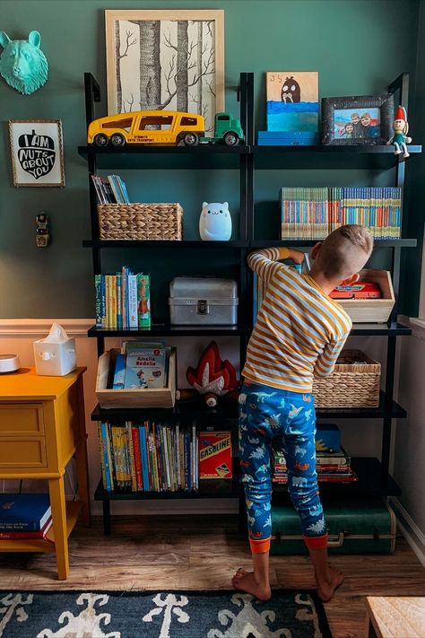 Boys Bedroom Storage, Kids Bedroom Ideas, Room Bookshelf, Boys Bedroom Makeover, Big Boy Bedrooms, Big Kids Room, Boy’s Room, Shared Room, Toddler Bedrooms