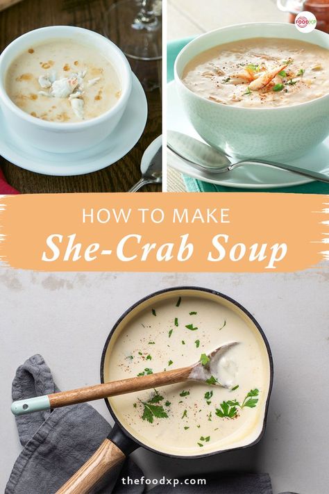 Wouldn't it be perfect for serving your guest a bowl of rich and creamy She-Crab soup? This could be the best seafood soup you would have ever tried. Check it out on the ThefoodXP official website. #shecrabsoup #shecrabsouprecipe #shecrabsouprecipesouthcarolina #shecrabsouprecipebest #shecrabsoupcharleston Crab Soup Recipes, She Crab Soup, Crab Soup, Refreshing Food, Seafood Soup, Crab Recipes, Evening Meals, I Know It, Do You Know What