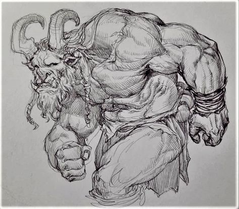 Ogre Character Design, Ogre Drawing, Orc Drawing, Monster Sketch, Creature Artwork, Character Design Sketches, 다크 판타지, Monster Concept Art, 캐릭터 드로잉