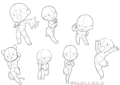 Chibi Singing Pose Reference, Female Chibi Poses, Dynamic Chibi Poses, Chibi Holding Sign, Chibi Art Poses, Chibi Drawings Poses, Cute Chibi Poses, Chibi Poses Reference, Chibi Reference