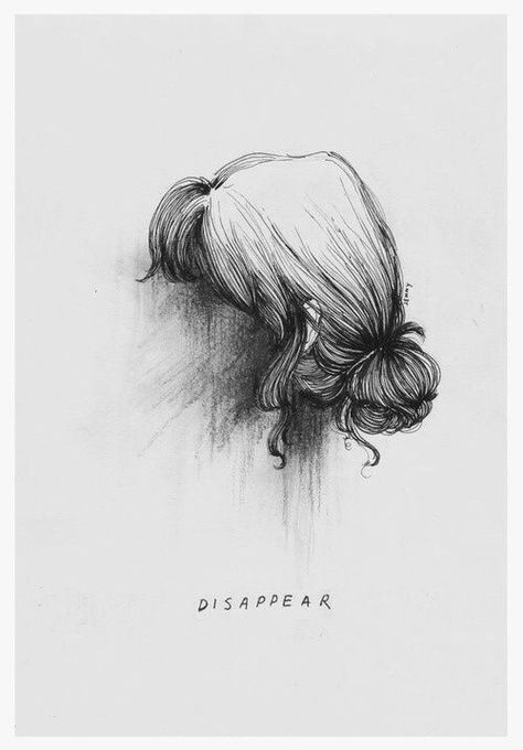 Disappearing - fading illustration A Drawing, Her Hair, Lost, Hair