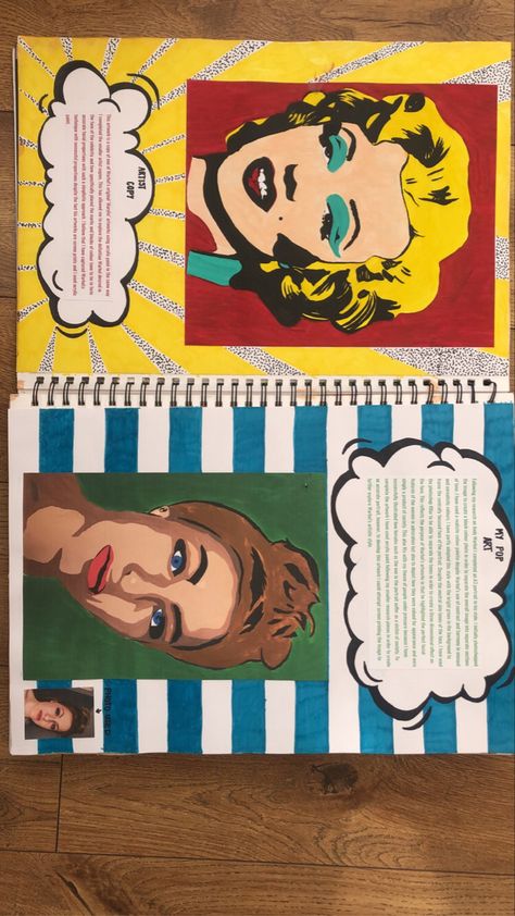 Fonts For Art Sketchbooks, A Level Art Sketchbook Pop Art, Andy Warhol Gcse Sketchbook, Andy Warhol Research Page, Colourful Gcse Art Page, Pop Art Gcse Sketchbook, Pop Art Sketchbook, Andy Warhol Artist Research Page, Sketchbook Fillers