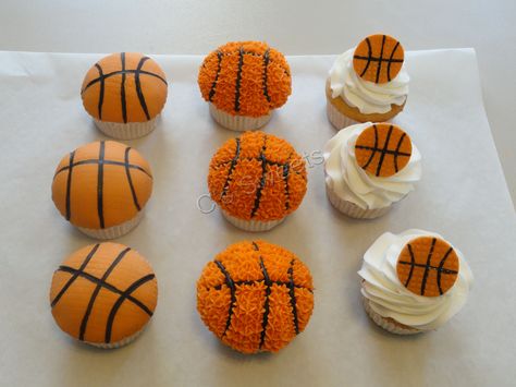 Sports Cupcakes, Basketball Food, Basketball Fundraiser, Basketball Cupcakes, Basketball Baby Shower, Basketball Cake, Basketball Baby, Basketball Videos, Basketball Party