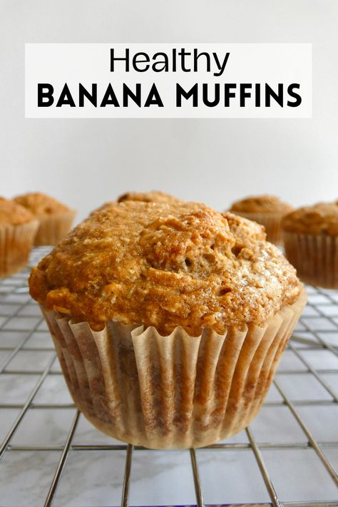 Daniel Fast Banana Muffins, High Fiber Banana Muffins, Banana Muffins Easy Healthy, Banana Walnut Muffins Healthy, Low Sugar Banana Muffins, Healthy Banana Nut Muffins, Fluffy Banana Muffins, Whole Wheat Banana Muffins, Wheat Banana Muffins