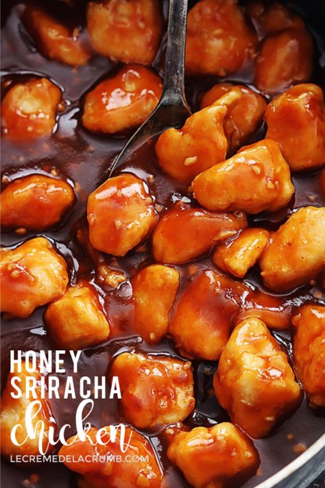 Honey Sriracha Chicken Meal Prep, Honey Siracha Chicken Meal Prep Bowls, Siracha Honey Ground Chicken, Siracha Chicken Bowl, Siracha Honey Garlic Chicken, Honey Sriracha Meatballs, Recipes With Sriracha, Chicken Siracha, Siracha Chicken Recipes