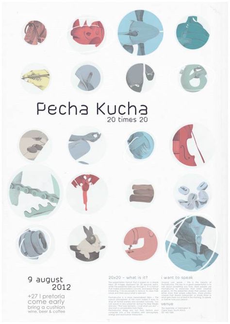 Pecha-Kucha-Poster-print Event Identity, Pecha Kucha, Poster Project, Artwork Inspiration, Target Market, Event Promotion, The Chosen, Wellness Design, Poster Print