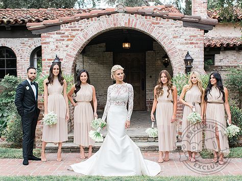 Wedding Goals! #richkids Morgan's two piece lace Badgley Mischka wedding dress Morgan Stewart Wedding, Badgley Mischka Wedding Dress, Badgley Mischka Bridal, Beverly Hills Wedding, Morgan Stewart, Neutral Bridesmaid Dresses, Two Piece Wedding Dress, Wedding Day Details, Celebrity Wedding