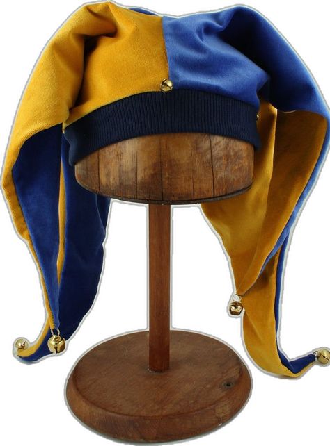 Clown Hats, Jester Hat Aesthetic, Jester Hat Pattern Sewing, Medieval Jester Costume, Medieval Jester Hat Pattern, Jester Medieval, Medieval Jester, Medieval Hats, Clown Hat