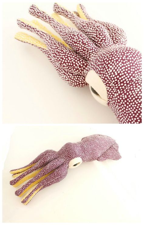 Squid Sewing Pattern Free, Sewing Octopus Pattern, Squid Sewing Pattern, Sewing Stuffed Animals Patterns Free, Octopus Sewing Pattern, Octopus Sewing, Octopus Soft Toy, Booklover Gifts, Squid Plush