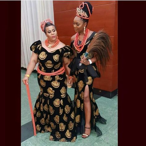 Isi Agu Gown Styles For Ladies, Isi Agu Styles For Ladies, Igbo Attire, Edo Wedding, Igbo Culture, Isi Agu, Marriage Dresses, Gown Styles For Ladies, African Gowns