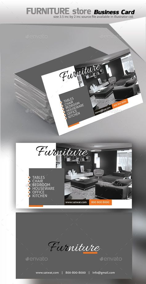 Furniture Business Card - Business Cards Print Templates Interior Visiting Card Design, Bussiness Card Interior Design, Interior Business Card, Interior Design Business Cards Ideas, Furniture Business Card, Interior Designer Business Card, Sales Kit, Furniture Graphic, Examples Of Business Cards