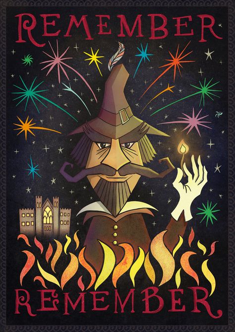 Bonfire Night Illustration, Guy Fawkes Party, Remember Remember The 5th Of November, Bonfire Night Guy Fawkes, Bonfire Night Crafts, Bonfire Night Food, 5th Of November, Vintage Fireworks, Guy Fawkes Night